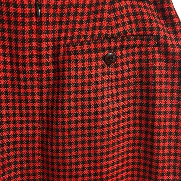 Jones New York Vintage Red and Black Houndstooth Wool Midi Skirt Size 10 - Picture 4 of 7